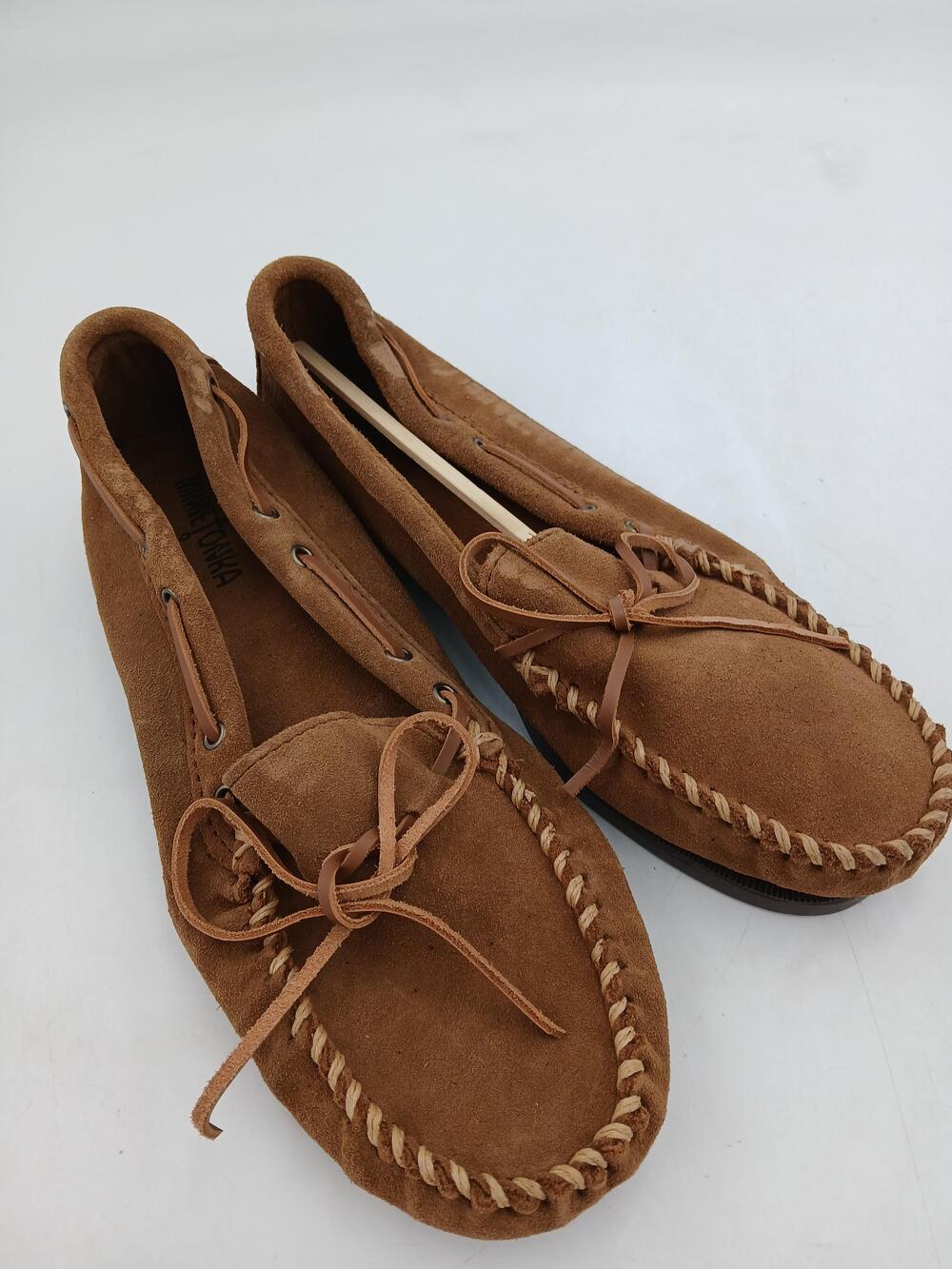 Minnetonka 747M Moc Slippers Shoes Mens Brown Suede Indoor House Cozy Size 10